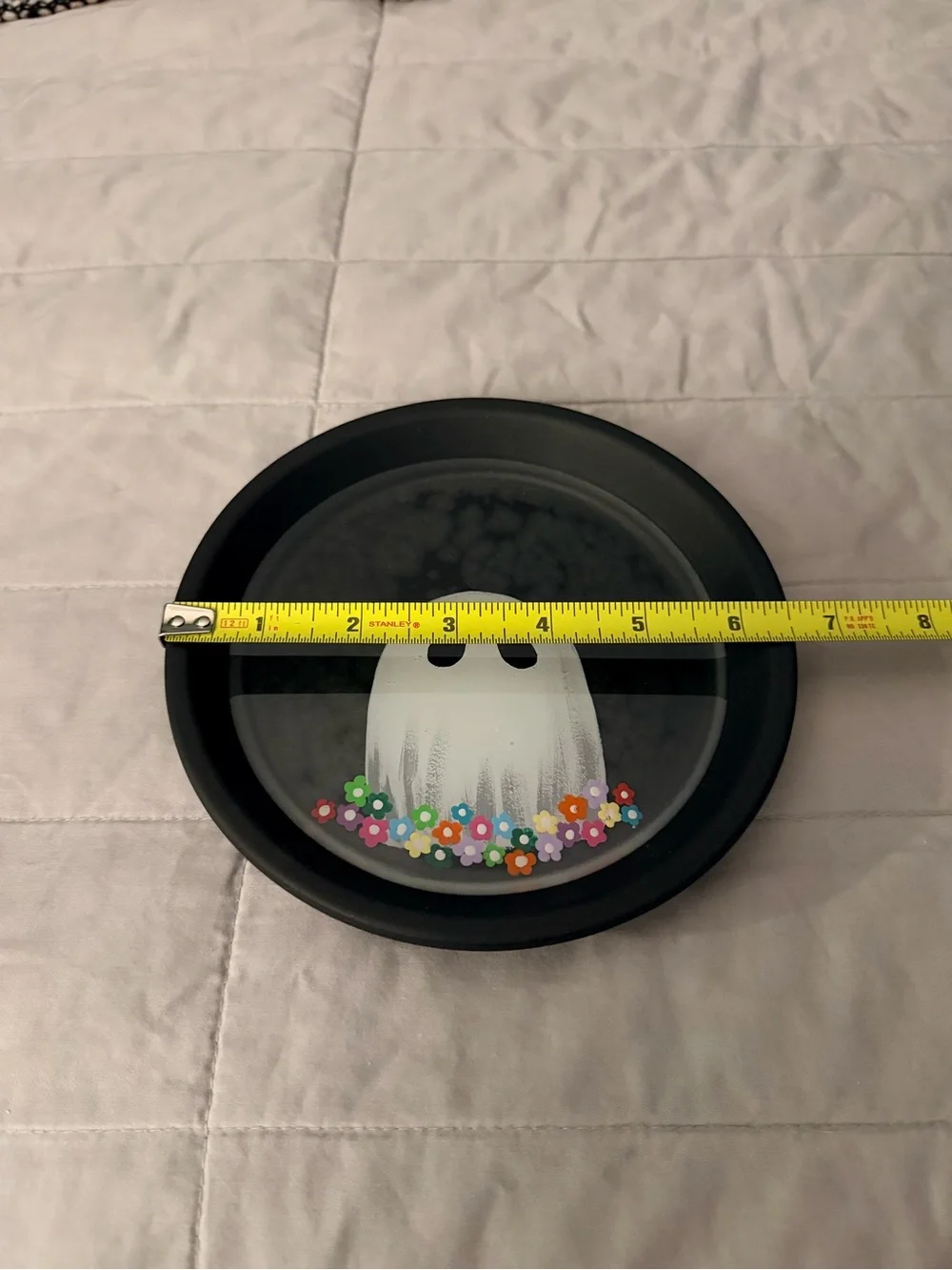 Hand-Painted Ghost Plate with Floral Trim